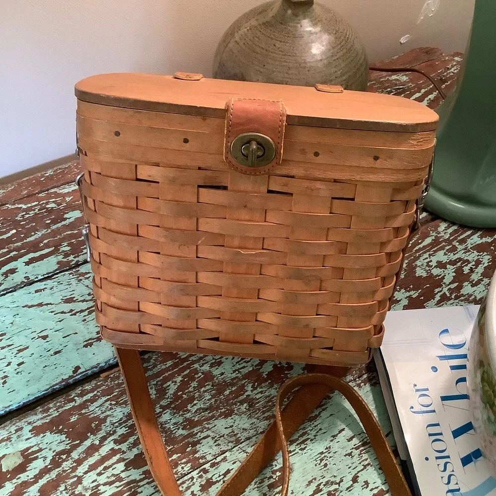Vintage 1996 Saddlebrook Longaberger Combo Plaid Fabric Insert Basket Purse